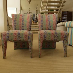 2er-Set Polsterstuhl Extra Stoff Mehrfarbig Füße Stoffbezogen