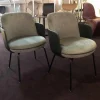 4er-Set Polsterstuhl Merwyn Dining Chair Leder Schwarz Stoff Grau