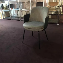 4er-Set Polsterstuhl Merwyn Dining Chair Leder Schwarz Stoff Grau