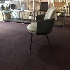 4er-Set Polsterstuhl Merwyn Dining Chair Leder Schwarz Stoff Grau