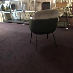 4er-Set Polsterstuhl Merwyn Dining Chair Leder Schwarz Stoff Grau