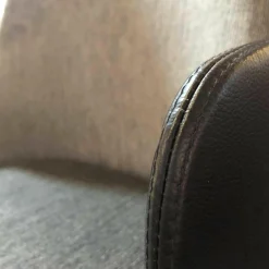 4er-Set Polsterstuhl Merwyn Dining Chair Leder Schwarz Stoff Grau