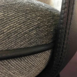 4er-Set Polsterstuhl Merwyn Dining Chair Leder Schwarz Stoff Grau