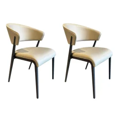 2er-Set S500 Leder 5122 Sand Gestell Anthrazit