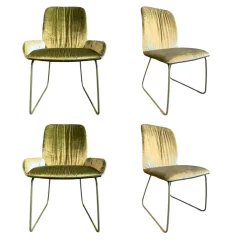 4er-Set S1000 Stoff M273 Velours Glänzend Olivgrün RAL6013 Reed Green