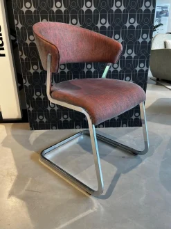 2er-Set S500 Stuhl 4601 Rotgrau Füße Chrom