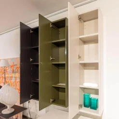 3er-Set Schrank Horizon Flöte Hängend Lack Hochglanz Light Grey Forest Und Dark Grey