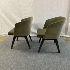 2er-Set Sessel Creed Lounge Stoff Hunt 08 Fumo Grün Beine Sucupira Massiv Nerzfarbig Getönt Schwarz