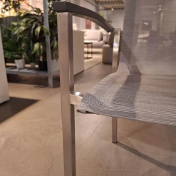 8er-Set Stapelsessel Evoee Bezug Textilen Silber Gestell Edelstahl Armlehnen Aluminium Anthrazit