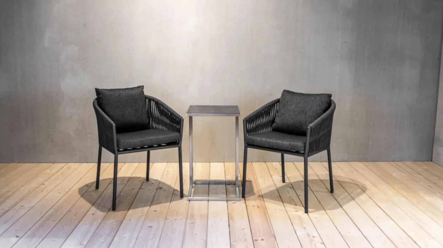 4er-Set Stühle Gabon Anthrazit Dunkelgrau Alu Charcoal