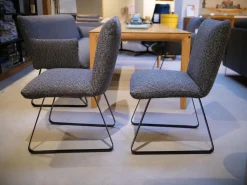 2er-Set Stühle Heaven Dining Stoff Mara Graphit Grau Gestell Metallkufe Schwarz Ohne Armlehne