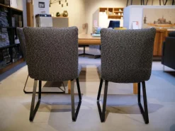 2er-Set Stühle Heaven Dining Stoff Mara Graphit Grau Gestell Metallkufe Schwarz Ohne Armlehne