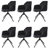 6er-Set Stühle Mirella-C Leder Toledo Nero Spinnengestell Schwarz mit Rückholfeder