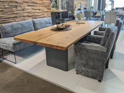 2er-Set Stühle mit Bank WK790/791 Stoff B3094 Basalt Grau