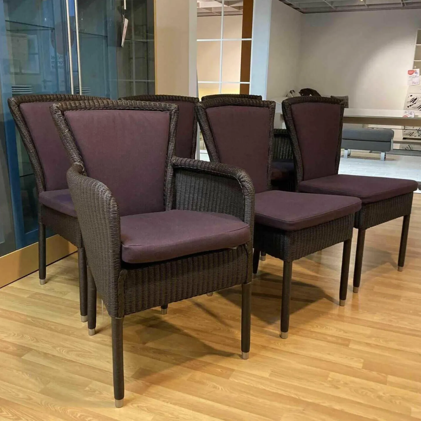 6er-Set Stühle Nova Loomgeflecht Stoffbezug 70069-0003 Lila