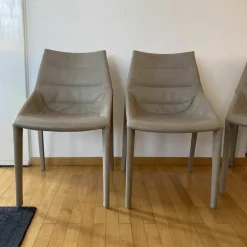 4er-Set Stühle OSE1 Nubukleder Beige