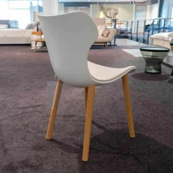 2er-Set Stühle Papilio Shell SH2I Holz Schale Weiß 0116B Stoff EBE Bastfarben 2429102