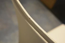 4er-Set Stühle Sando 2 Leder Altweiß Gestell Nussbaum Natur Geölt