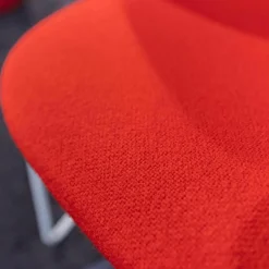 2er-Set Stühle Taormina Bezug B Weiss Tonus Rot 130/A019 KN10 Kufengestell Stahl Lackierter