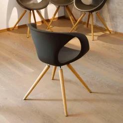 4er-Set Stühle Up Chair Schale Soft Touch X15 Gestell Massiv Geölt