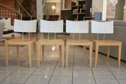 4er-Set Stuhl 711-25 Sitz Sperrholz Buche Rücken Edelstahl