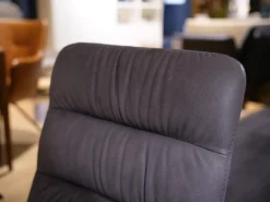 2er-Set Stuhl Aiden Soft Leder Luna Steingrau Spinnenfuß Schwarz Pulverbeschichtet Mit Drehmechanik Und Gleitern