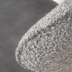 2er-Set Stuhl Alvaro Nordic Rücken Bezug Stoff Ascot Graphite Sitz Leder Sauvage Anthrazit Gestell Struktur Schwarz