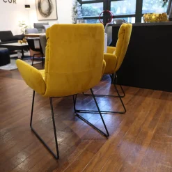 2er-Set Stuhl Arva Stoff Seven Ocre 23 Gelb Gestell Metall Schwarz