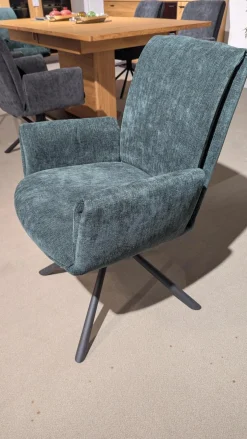 6er-Set Stuhl Boulder Stoff Anthrazit Oliv Gestell Schwarz Drehbar