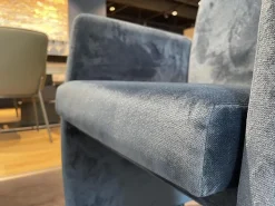 2er-Set Stuhl Brandon A Stoff Royalblue Blau Rahmen Lack Matt Schwarz Mit Doppelrollen Schwarz