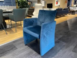 2er-Set Stuhl Brandon A Stoff Royalblue Blau Rahmen Lack Matt Schwarz Mit Doppelrollen Schwarz