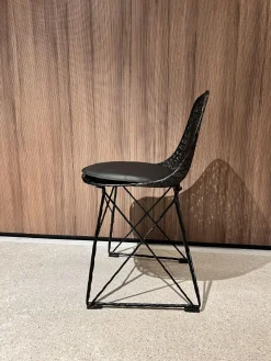 2er-Set Stuhl Carbon Chair Schwarz Mit Kissen