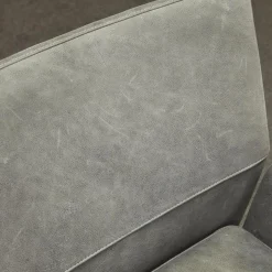 6er-Set Stuhl Carry Leder Sierra Anthrazit Kontrastnaht Beige 4-Fuß Metall Pulverbeschichtet Schwarz