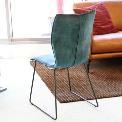 2er-Set Stuhl CO Matrix Bezug Stoff Adore Petrol Füße Stahl Schwarz Pulverbeschichtet