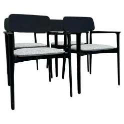 4er-Set Stuhl Curve Stoff E Skyros 04 Visione Grau Gestell Ulme Schwarz