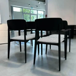 4er-Set Stuhl Curve Stoff E Skyros 04 Visione Grau Gestell Ulme Schwarz