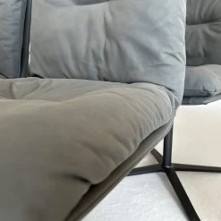 6er-Set Stuhl D 27 Leder Nubuk Touch 5617 Schwarz Drehgestell Metall Schwarz Pulverbeschichtet