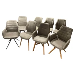 8er-Set Stuhl Dalyan Stoff Chicago Grau