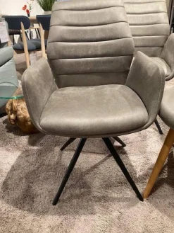 8er-Set Stuhl Dalyan Stoff Chicago Grau