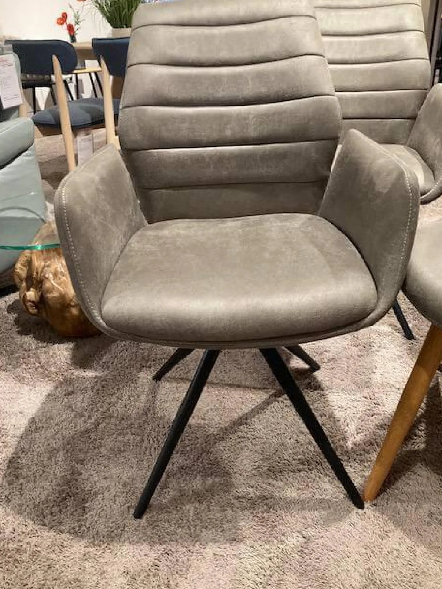 8er-Set Stuhl Dalyan Stoff Chicago Grau