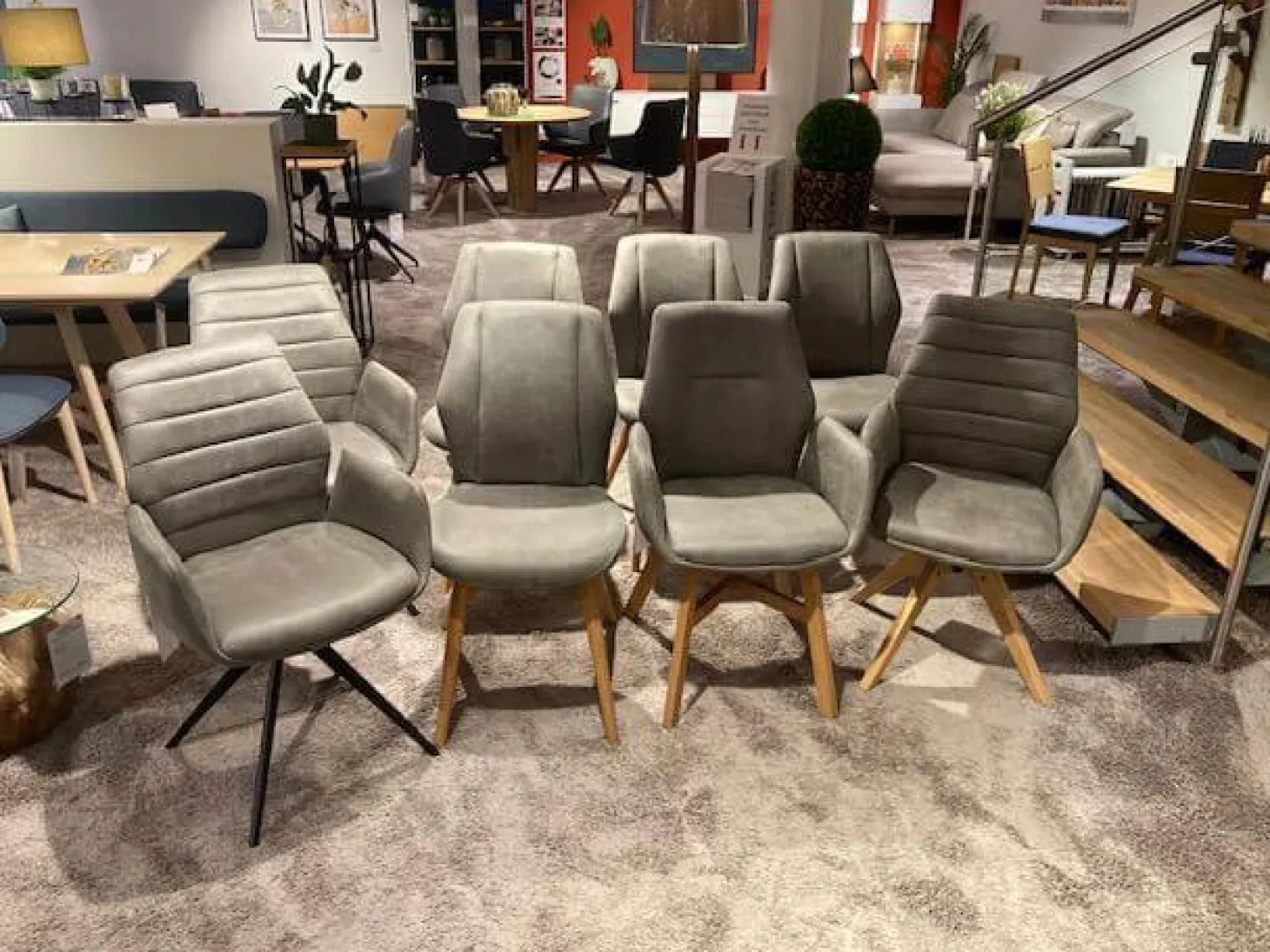 8er-Set Stuhl Dalyan Stoff Chicago Grau