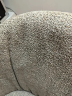 6er-Set Stuhl Dan Innen Stoff Heris Leder Außen Kreuzfuß-Drehgestell Dunkelbronze