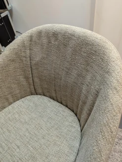 6er-Set Stuhl Dan Innen Stoff Heris Leder Außen Kreuzfuß-Drehgestell Dunkelbronze