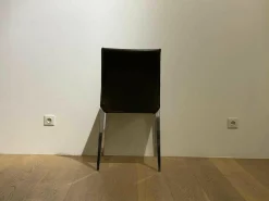 4er-Set Stuhl Dart Leder Braun Mocca Gestell Aluminiumdruckguss Hochglanz