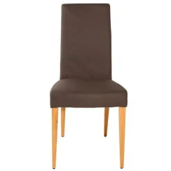 2er-Set Stuhl Diverso Leder Toledo Bruin Braun Gestell Vierfuß Eiche Lackiert