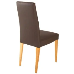 2er-Set Stuhl Diverso Leder Toledo Bruin Braun Gestell Vierfuß Eiche Lackiert