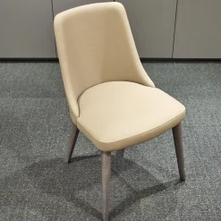 4er-Set Stuhl Eva Kunstleder A Farbe Talpa Beige Füße Eiche Grigio ohne Armlehne