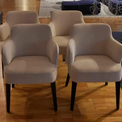 6er-Set Stuhl Febo Maxalto Apta Stoff Licata Natur Beine Eiche Schwarz