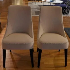 6er-Set Stuhl Febo Maxalto Apta Stoff Licata Natur Beine Eiche Schwarz