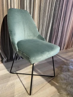 2er-Set Stuhl Flow Bezug Stoff Lennox 1-6847-082 Türkis Gestell Stahl Matt Schwarz